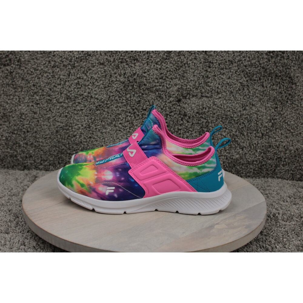 FILA Slip On Tie Dye Sneakers Girls 6.5 Athletic Lightweight New - Picture 3 of 7